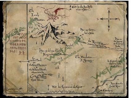 Thorin`s Map Art Print from The Hobbit An Unexpected Journey: Amazon.co ...