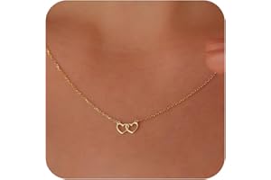 BAYLAY Gold Heart Necklace for Women - Dainty Gold Necklace 18K Gold/Silver Plated Cute Heart Necklace Simple Gold Necklace for Women Gold Jewelry for Women Trendy Gifts