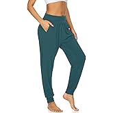 UEU Women's Cozy Yoga Joggers Pants Loose Workout Sweatpants Comfy Lounge Pants with Pockets