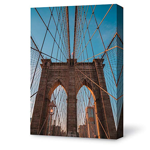 MUDECOR Canvas Wall Art Brooklyn Bridge and New York City Painting Artwork for Home Prints Framed inches