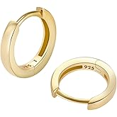 925 Sterling Silver Small Gold Hoop Earrings for Women Girls 14K Gold Huggie Earrings Tiny Hypoallergenic Cartilage Earrings Hoops