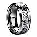 Dragon Scale Dragon Pattern Beveled Edges Celtic Rings Jewelry Wedding Band For Men Silver 8 9 10 11 12 13