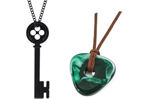 Mullike Coraline Key Pendant Necklace Seeing Stone Necklace Dragonfly Hair Clips Halloween Movie Props Cosplay Costume for Women Men