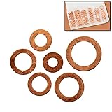 110pc Copper Washer Assortment Set - 6 Sizes - Automotive & Household Electrical Connections