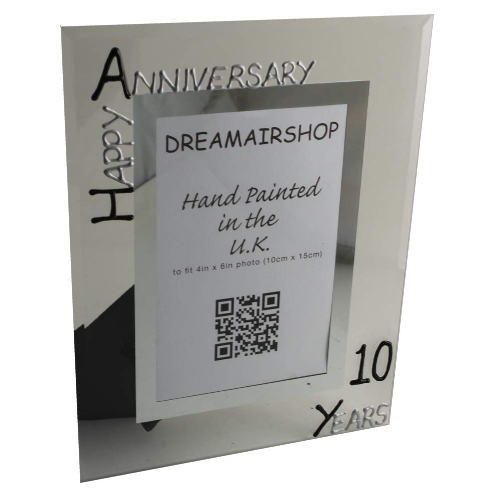 10th Year Wedding Anniversary Photo Frame (P) (Black/Silver)