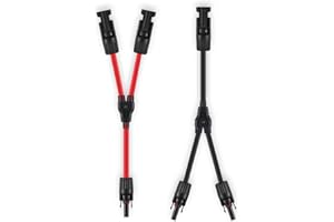 SOYAN Solar Connectors Y Branch Parallel Adapter 10AWG Cable for Solar Panel (Red & Black)