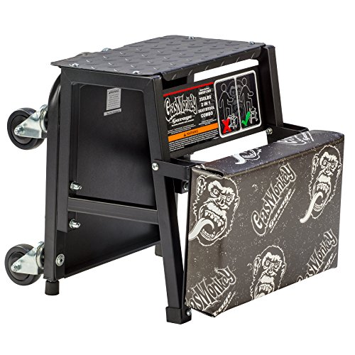Gas Monkey Mechanic Creeper Seat and Stool Combo 5 Rolling Casters