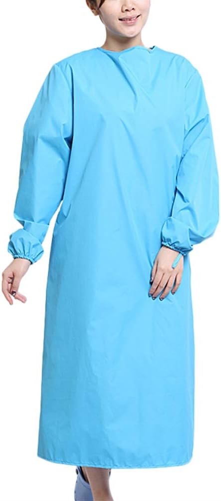Icegrey Medical Gown Waterproof Surgical Gown Resistant Isolation Gowns Protective Clothing for Domestic Use,Blue,XL