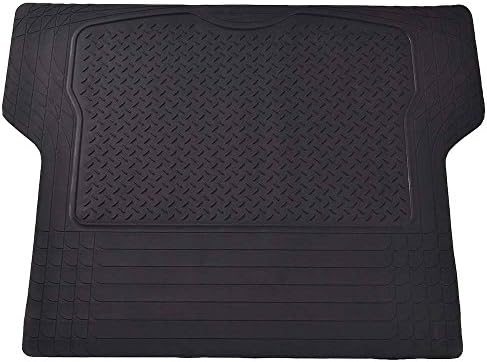 Safstar Heavy Duty PVC Cargo Liner Floor Mat for SUV Van Truck All Weather Rubber Black Auto Liners