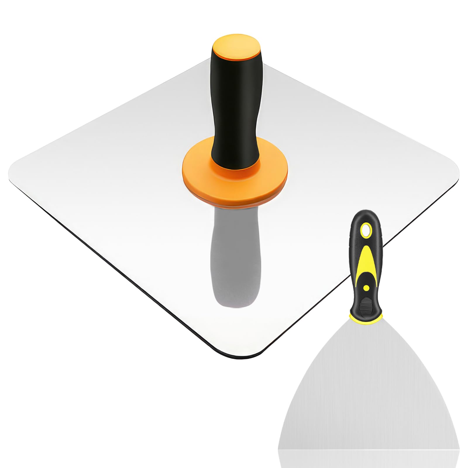 Photo 1 of Drywall Hawk, 12 inch Aluminum Plaster Hawk and 6 inch Putty Knife Set, Mortar Board Holder With Ergonomics Handle Smooth Edges Round Corners Design, Professional Stucco Plaster Tool