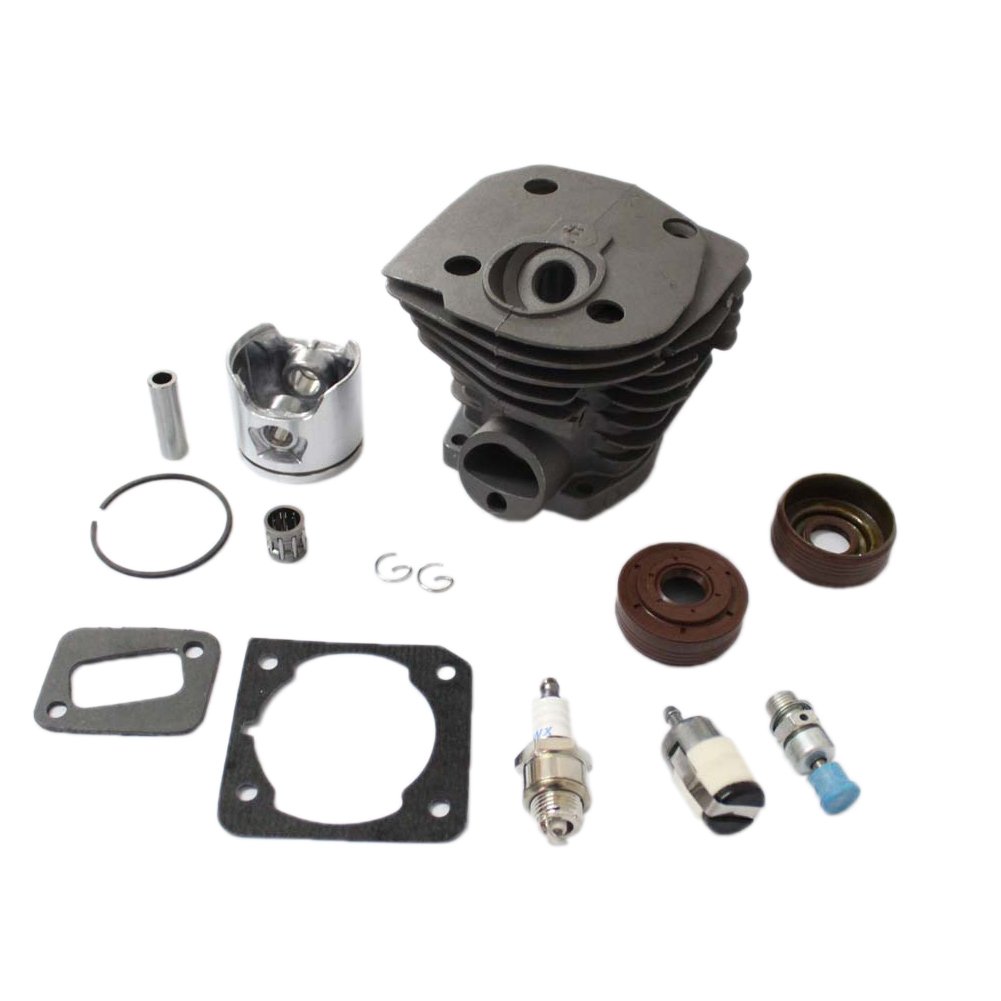 Haishine Cylinder Piston (44mm) Kit filtro aria carburante Kit per Husqvarna 350 351 353 346 XP Chainsaw Muffler Guarnizione Cuscinetto NIKASIL placcato