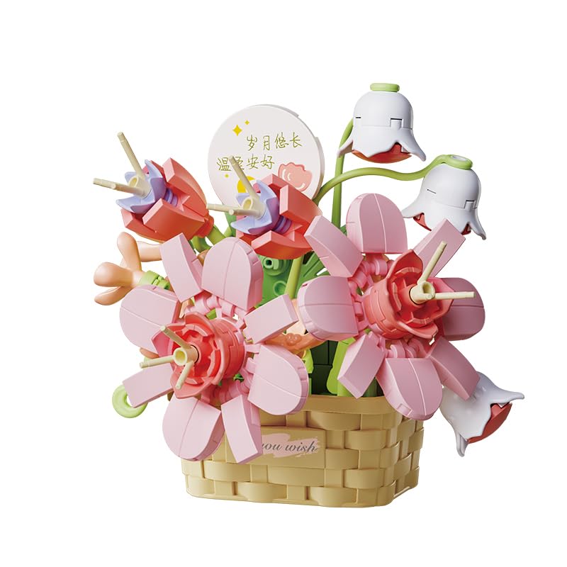 Flower Bouquet Building Sets 178 PCS, Desktop Decorations Series, Creative Toys Gifts for Girls, Valentine's Day Gifts, for Adults Aged 14 or Over