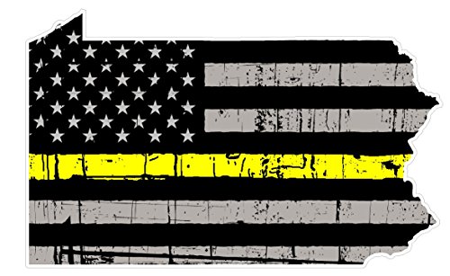 Pennsylvania State (E39) Thin Yellow Line Dispatch Vinyl Decal Sticker Car/Truck Laptop/Netbook Window