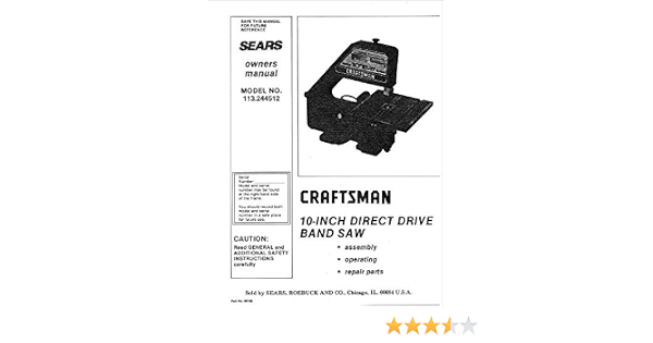 direct drive band saw Instructions 