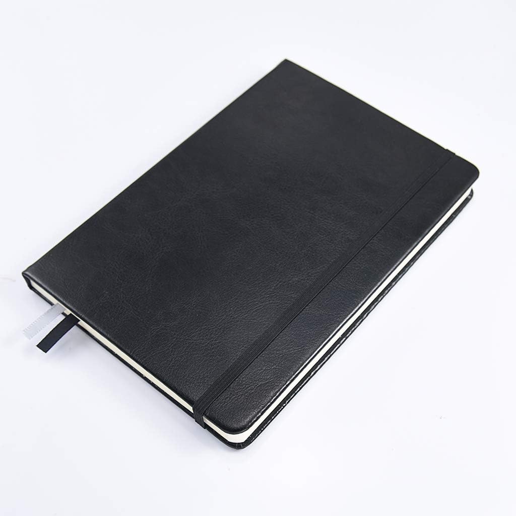 Guissi Classic Dotted Grid Bullet Notebook Journal Dot Hard Cover A5 Premium 80gsm Thick Acid-Free Paper with Fine Inner Pocket Faux Leather Office School Supplies 144 Pages Designed in Florence - Image 3
