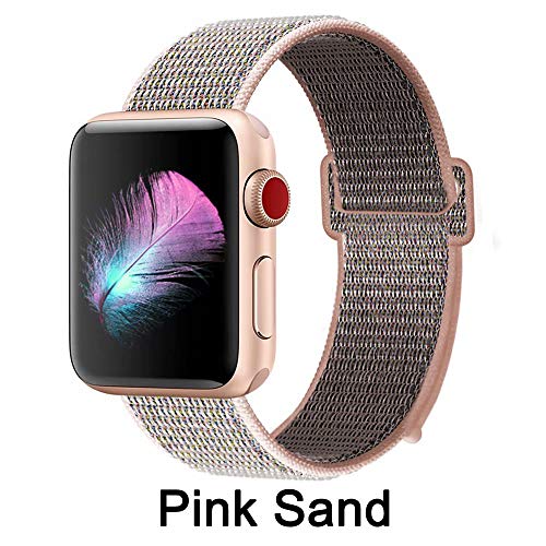 HILIMNY Compatible for Apple Watch Band 38mm, New Nylon Sport Loop, Adjustable Closure Wrist Strap, Replacement Band Compatible for iwatch Series 3 2 1(38mm, 6 Pack) - Thumbnail 4
