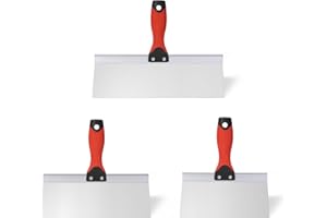SUMED Drywall Taping Knife Stainless Steel, 3 PCS Taping Knives, 8"/10"/12" Premium Drywall Skimming Blades,Perfect Tool for Finishing and Patching