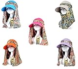 iColor Women Sun Cap Flap Hats 360° Protection Outdoor Sports Visor Hats Wide Brim Caps UV Protection Summer Sun Hats For Girl Lady