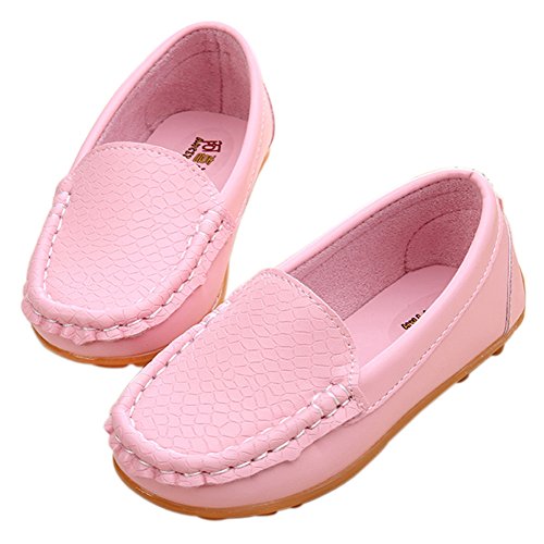image for LONSOEN Toddler/Little Kid Boys Girls Soft Synthetic Leather Loafer Sl