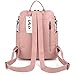 UTO Women Backpack Purse 3 ways PU Washed Leather Ladies Rucksack Shoulder Bag Pink