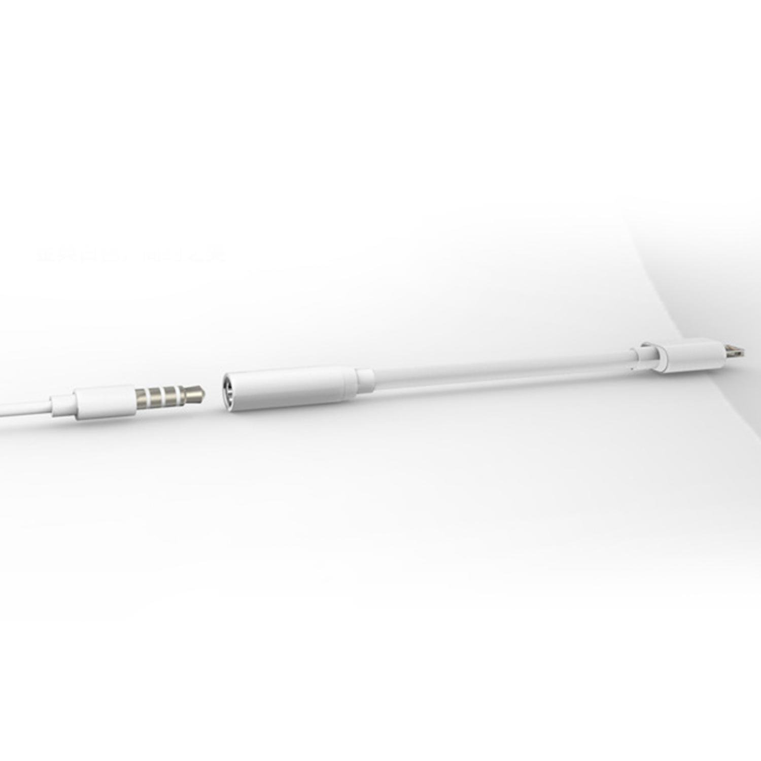 3.5mm AUX Audio Headphone Jack Adaptor Earphone Extension Connector Cable for iPhone White
