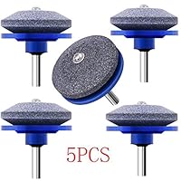 YOLIYANA Universal Lawnmower Blade Sharpener, Grinder Wheel Stone, Lawn Mower Blade Balancer Tool for Any Power Drill Hand Drill, for Garden, Courtyard, Kitchen -5Pack (Blue)