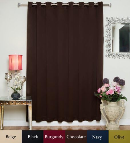 Chocolate Antique Brass Grommet Top Thermal Insulated Blackout Curtain 100 Inch Wide By 84 Inch Long Panel