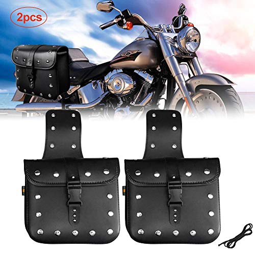 Fancystar 1 Pair Motorcycle Saddle Bags Pannier Bag Waterproof PU Leather Side Bag for Harley Sportster Softail Honda Suzuki Yamaha Cruiser - Thumbnail 7