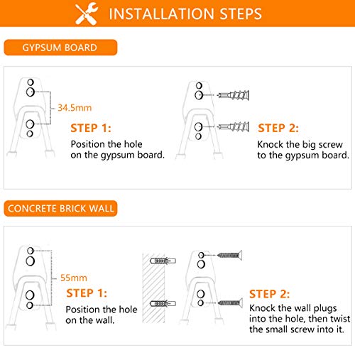 Garage Storage Utility Double Hooks, WOHOME 8-Pack Heavy Duty Wall Hooks for Organizing Power Tools, Ladders, Bulk Items, Bikes, Ropes and More