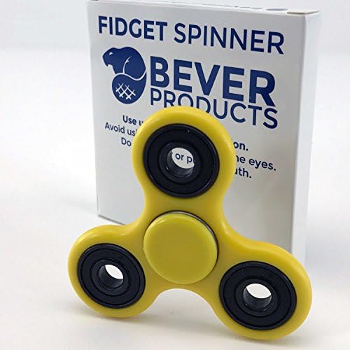 Fidget Spinner Toy with Upgraded Ceramic Bearing Si3N4 and Gift Box EDC Reduce Stress &amp; Anxiety Help ADHD Focus by Bever Products (Yellow)