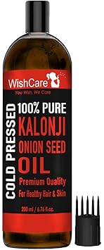 WishCare Premium Cold Pressed Kalonji - Onion Black Seed Hair Oil | 200 Ml | For Healthy Hair and Skin