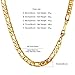 Gold Chain for Men,Figaro Men Chain,Hip Hop Jewelry,Chain Necklace,Gold Choker,Gift for Him,Stainless Steel,18K Gold Plated,Mens Jewellery,N2791J-22
