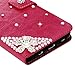 Galaxy S7 Edge Case - Mavis's Diary 3D Handmade Cute Wallet Bling Crystal PU Leather Flip Cover Shiny Glitter Diamonds Wooden Love Heart with Tower Tassel Pendant for Samsung Galaxy S7 Edge (Hot Pink)