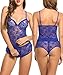 Avidlove Women Baby Doll Lingerie Sleepwear Pajamas Short Sets Lace chemises Blue M