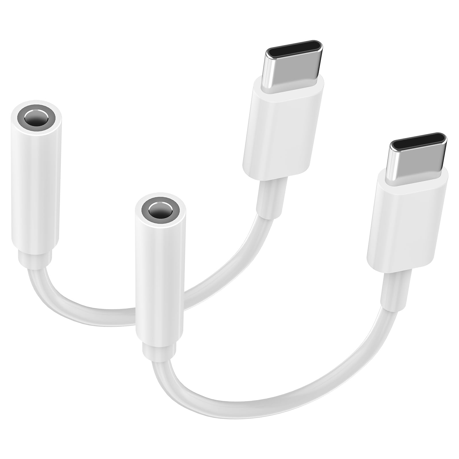 View 1 of [Apple MFi Certified] USB C to 3.5 mm Headphone Jack Adapter, 2 Pack Earphone Audio Jack Aux Dongle Cable for iPhone 17, Air, 16/15 Pro Max, Galaxy S25 S24 Ultra Note, iPad Pro mini, MacBook