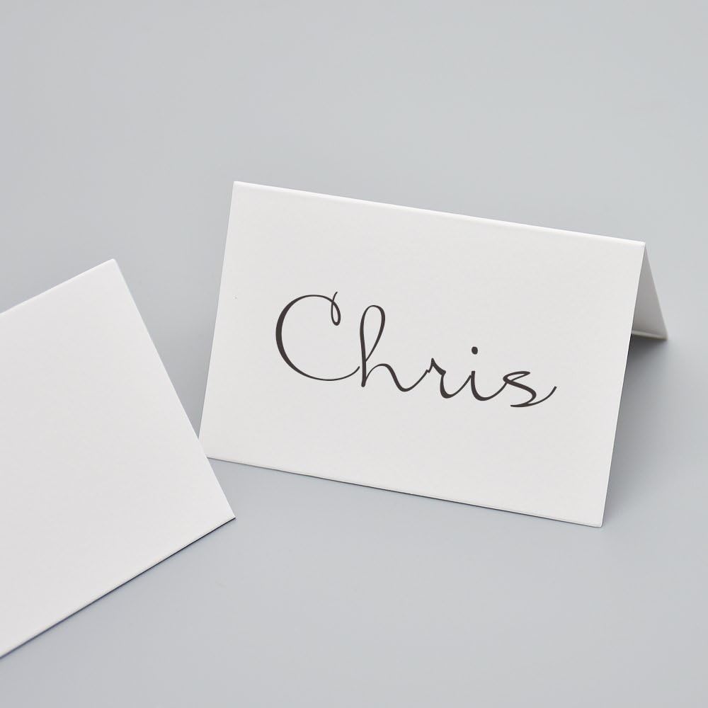 AZAZA 50 Pcs White Blank Place Cards - Textured Table Tent Cards Seating Place Cards for Weddings Banquets Dinner Parties 2.5" x 3.75": Home & Kitchen