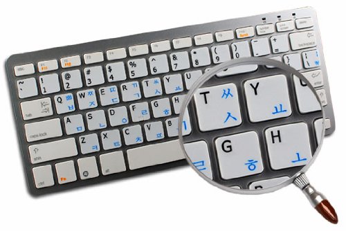 KOREAN - ENGLISH NON-TRANSPARENT KEYBOARD LABELS LAYOUT BLACK OR WHITE BACKGROUND (15x15) FOR DESKTOP, LAPTOP AND NOTEBOOK (White Background)