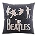 Createforlife Cotton Linen Decorative Throw Pillow Case Cushion Cover the Beatles Music Black Square 18