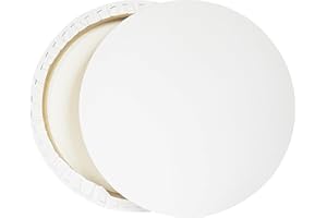 JENJEN TRADITION Art Supply 24" Stretched Round Canvas for Painting 12 Ounce Primed Gesso Professional Quality Acid-Free Premium White Blank Paint Canvas for Beginners and Artists for Acrylic, Oil, Acrylic Pouring