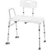 Medical King Transfer Bench MK7140 - Bathtub Shower Chair, Adjustable Height, Holds Up to 400 Lbs, White, Plastic