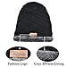 WOZHIFU Men Soft Lined Thick Wool Knit Skull Cap Warm Winter Slouchy Beanies Hat, Black, XX-Large