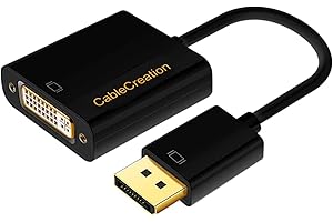 DisplayPort to DVI Adapter, CableCreation DisplayPort Male to DVI Female Converter Support 1080P@60Hz Full HD, DP to DVI Adap