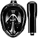 Full Face Snorkel Mask, Zeeshy 180º Panoramic View Diving Scuba Mask Easy breath with Anti-Fog and Anti-Leak with Adjustable Head Straps Design for Adults,Youth,kids ( BLACK-S/M )