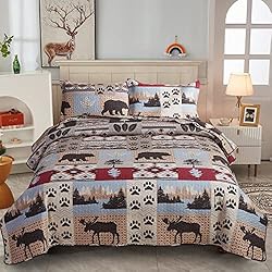 Rustic Quilt Queen/Full Size, Lodge Cabin Bedding