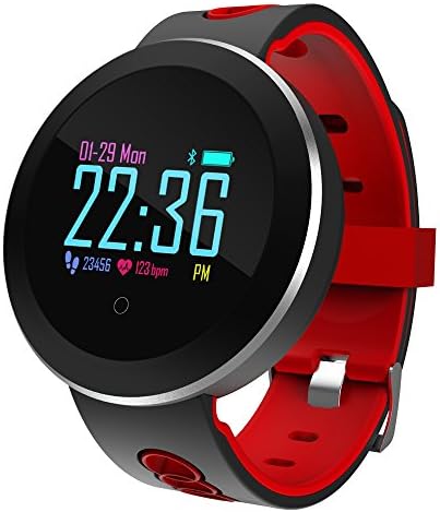 COSVII Smart Watch Waterproof, Bluetooth Fitness Tracker with Heart Rate Monitor, Sleep Monitor, Step&amp; Calories Tracker, Alarm Clock, Call/SNS/SMS Reminder, Compatible with Android and iOS (Red)