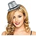 amscan Glamorous 20's Old Hollywood Themed Party Silver Mini Glitter Top Hat Accessories, Plastic, 2