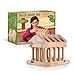 Guidecraft Tabletop Building Blocks - Greek Themed Columns and Blocks Set; Wooden Toy and Storage Bag For Toddler STEM Education