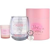 Friendship Gifts, Personalised Wine Glasses, Drinking Birthday Gift for Women, Men, Unique Friend Gift, Moving away Gifts for Her, Leaving Present Best Friend, Long-Distance (Friendship)