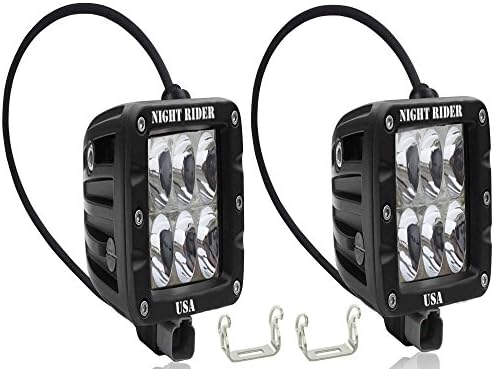 NIGHT RIDER USA 60wpdl Driving Lights Pair LED Work Lights with Wiring Harness, 60W
