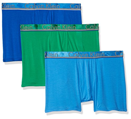 Calvin Klein Men's Underwear Comfort Microfiber Trunks, Skyview/Misty/Impulsive, Small